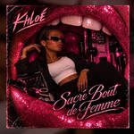Pochette de Sacré bout de femme, premier single bouyon de Khloé, dans un univers rose et rouge.